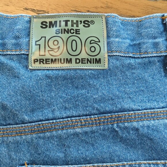 Vintage inspired Smith’s Workwear Carpenter Jeans Men’s 40x32 Blue Denim - Picture 9 of 14